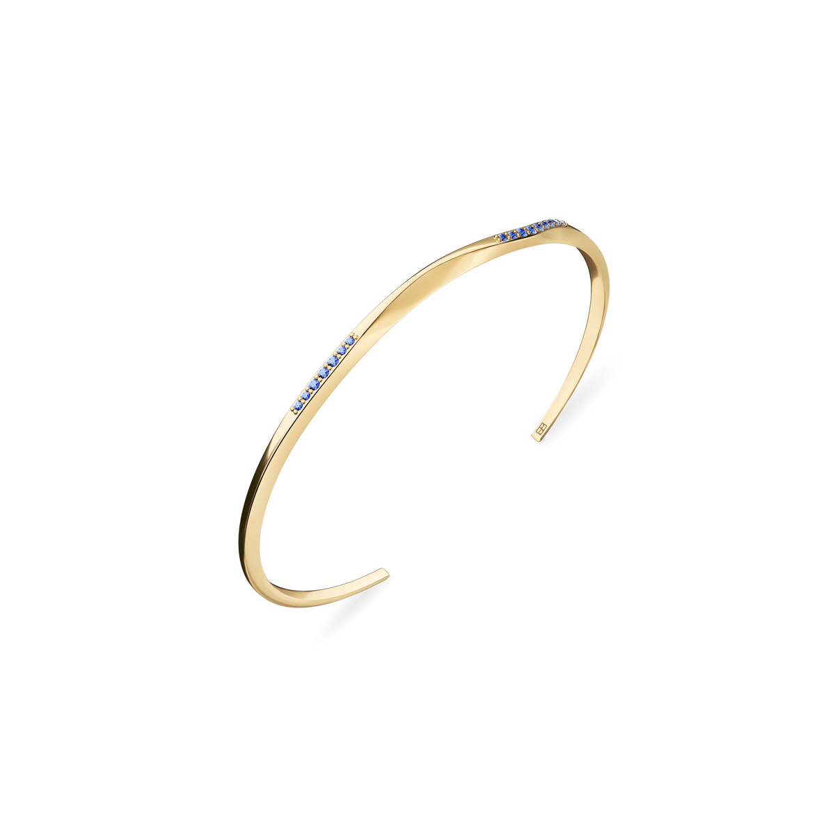 Gold bangle bracelet On the edge N°7