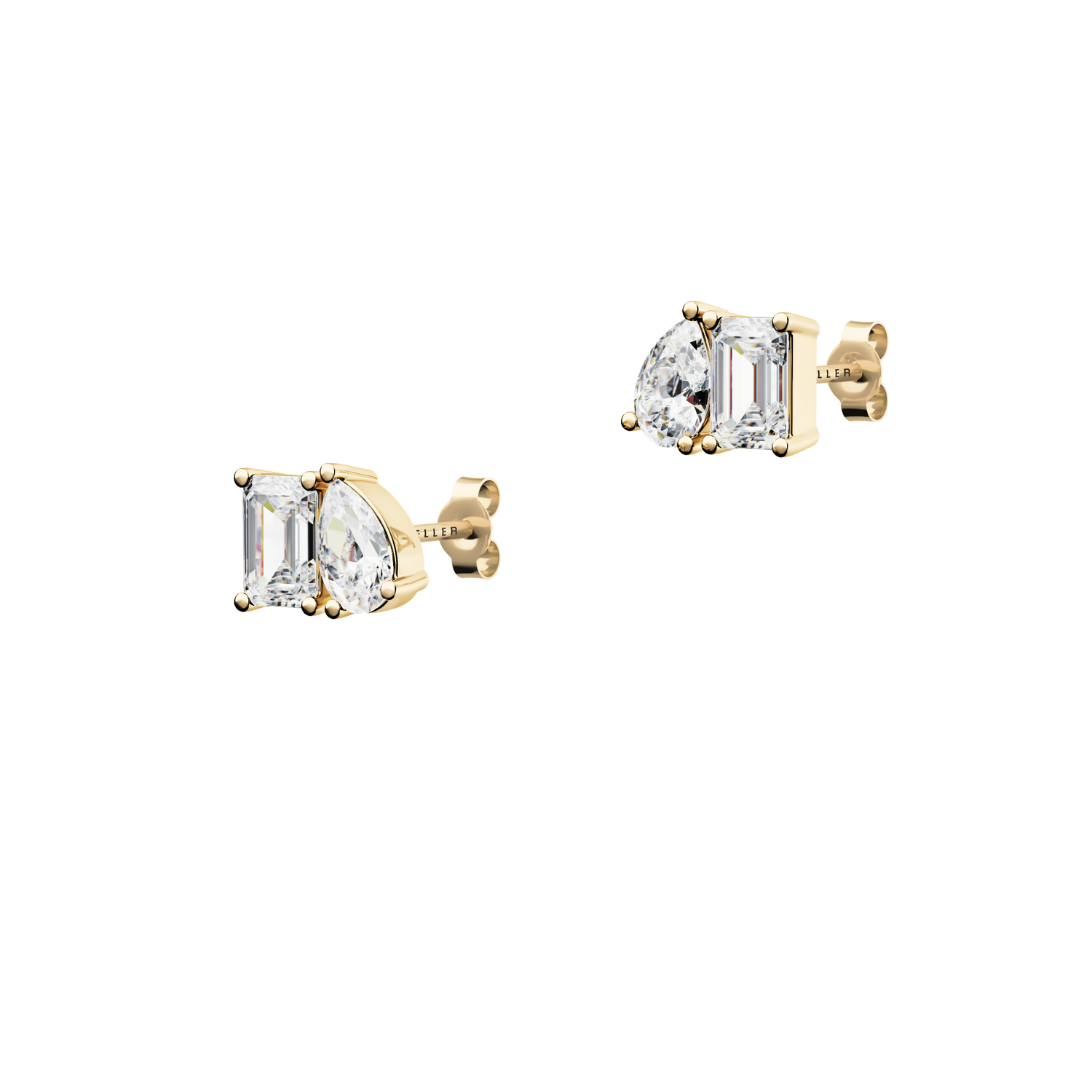 Złote kolczyki BELLER Bridal N°4, złoto 585/750, ręcznie robiona biżuteria z naturalnymi brylantami, ujęcie 2