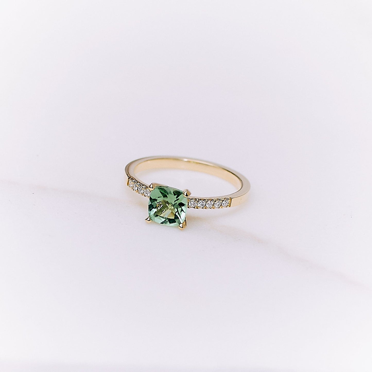 Pierścionek złoty z turmalinem i brylantami B One N°7 - BELLER: Official Online Store & Luxury Jewelry Atelier