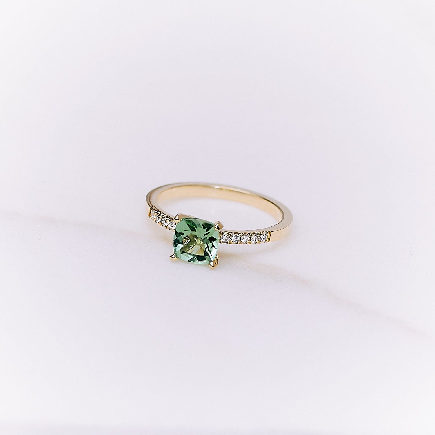 Pierścionek złoty z turmalinem i brylantami B One N°7 - BELLER: Official Online Store & Luxury Jewelry Atelier