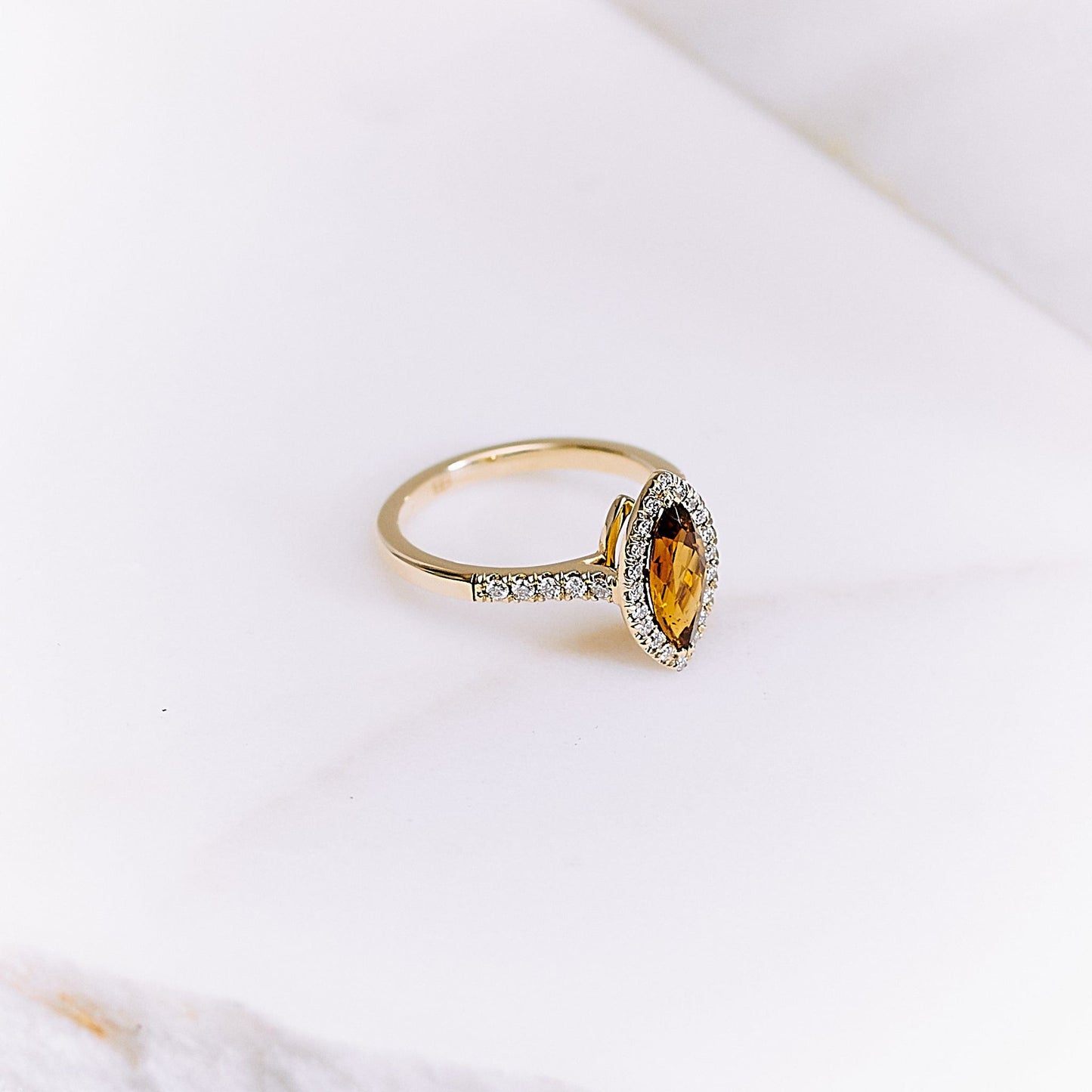 Pierścionek złoty z turmalinem i brylantami B One N°1 - BELLER: Official Online Store & Luxury Jewelry Atelier