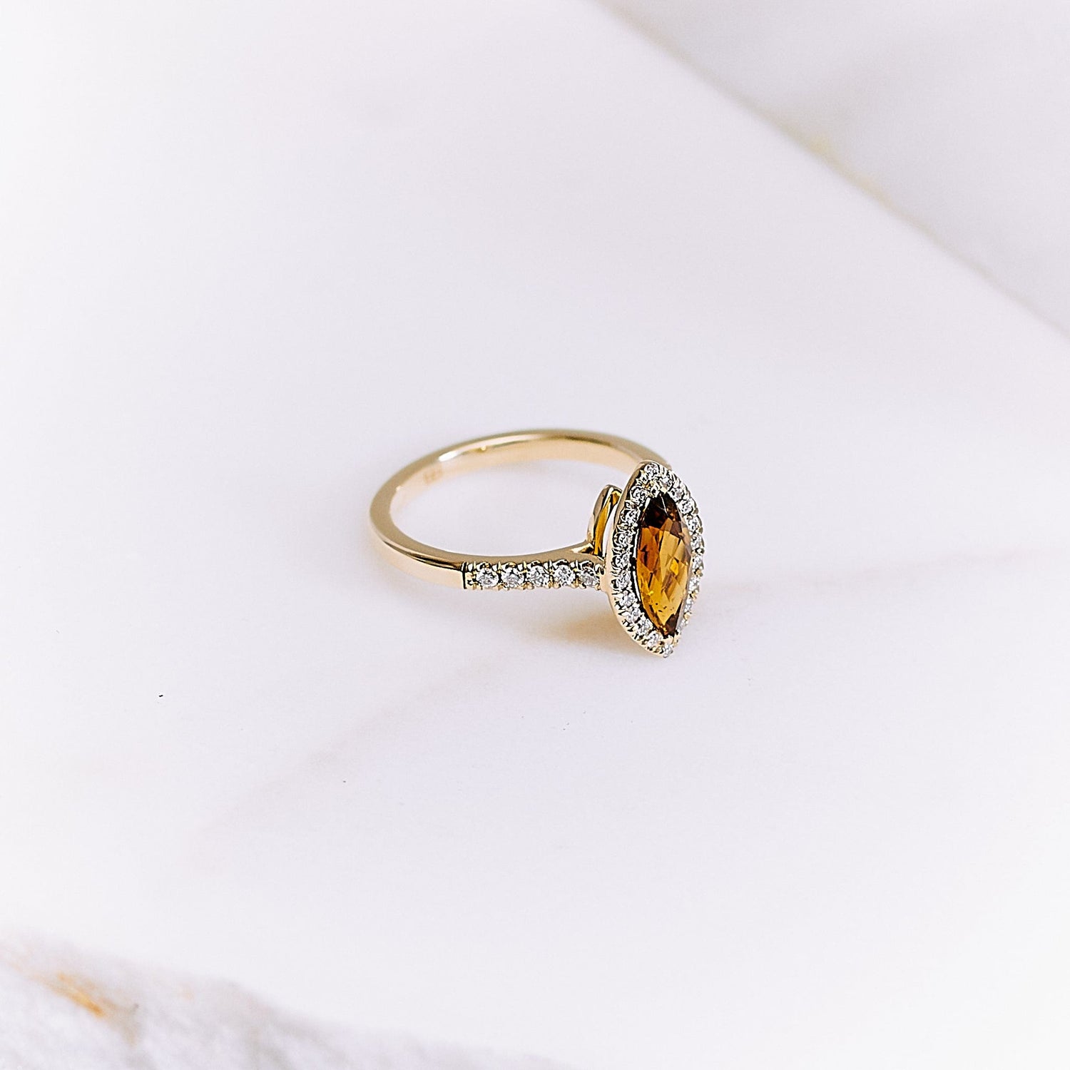 Pierścionek złoty z turmalinem i brylantami B One N°1 - BELLER: Official Online Store & Luxury Jewelry Atelier