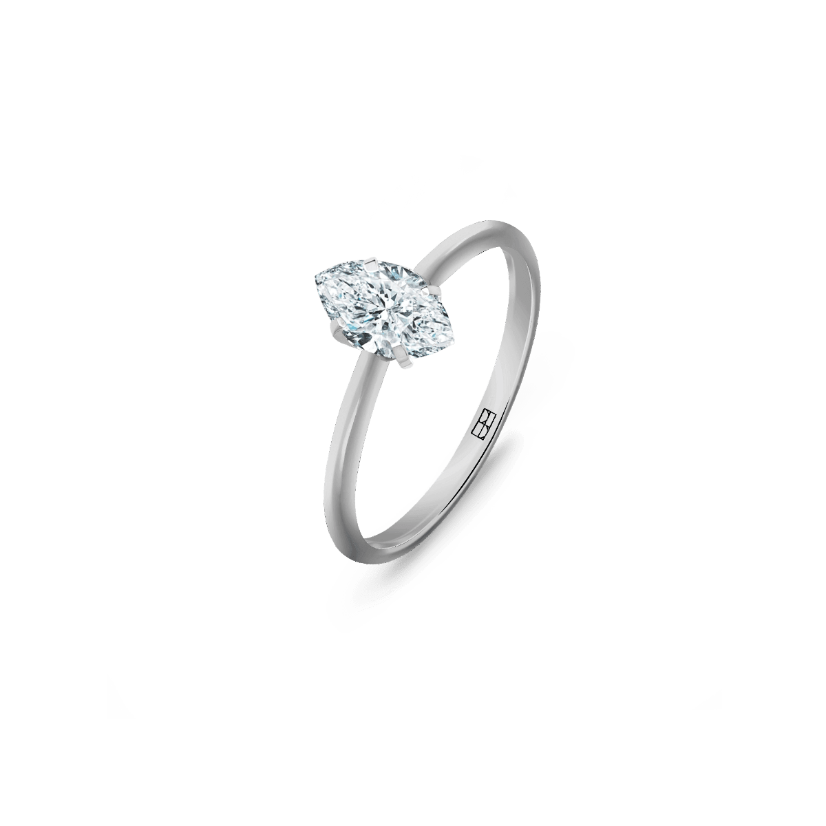 Pierścionek złoty z brylantem markizą 0,50 CT Promise N°9 - BELLER: Official Online Store & Luxury Jewelry Atelier