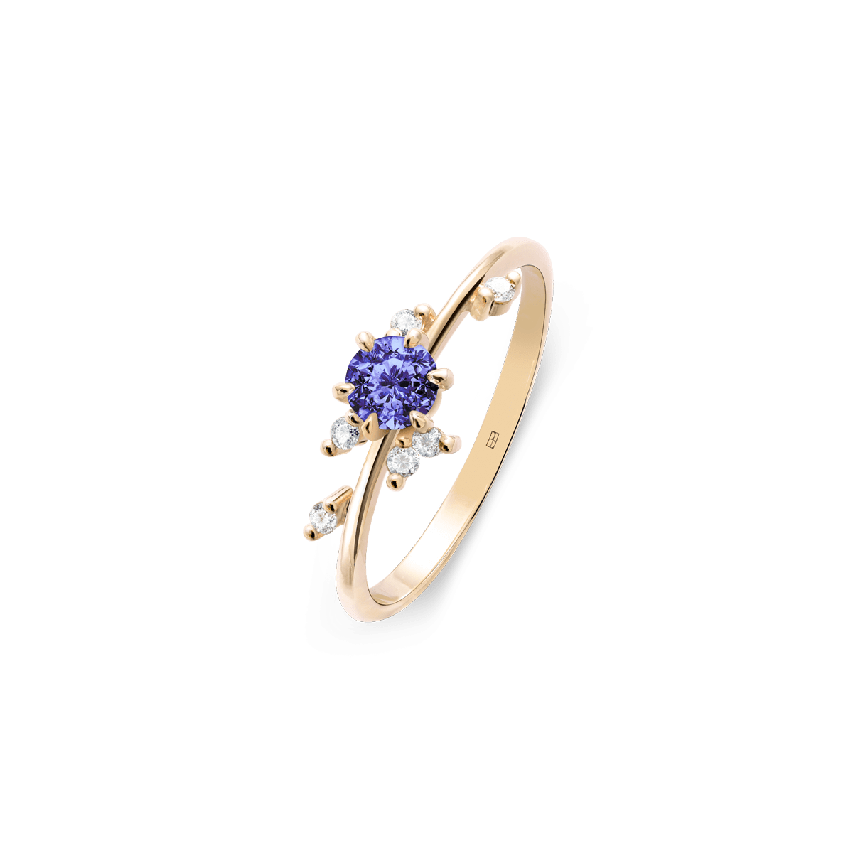 Pierścionek złoty z tanzanitem i brylantami Your Way N°8 - BELLER: Official Online Store & Luxury Jewelry Atelier