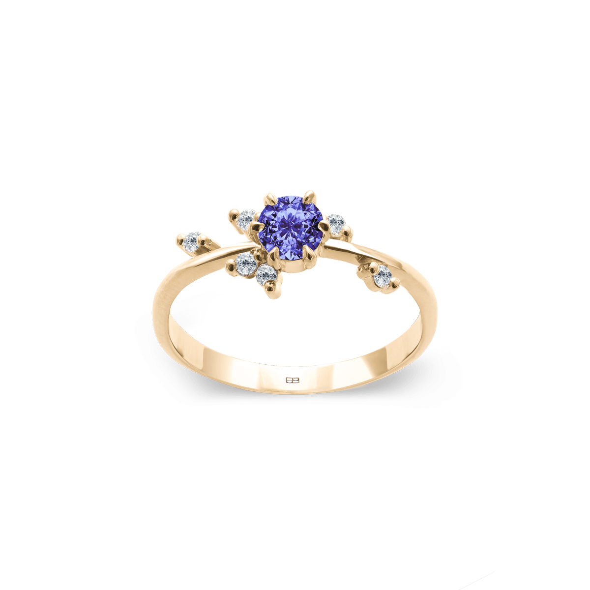 Pierścionek złoty z tanzanitem i brylantami Your Way N°8 - BELLER: Official Online Store & Luxury Jewelry Atelier