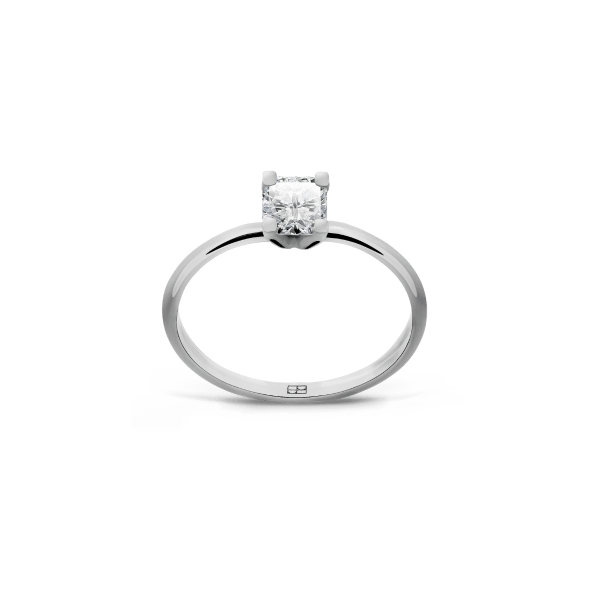 Pierścionek złoty zaręczynowy z brylantem cushion 0,40 CT Promise N°6 - BELLER: Official Online Store & Luxury Jewelry Atelier