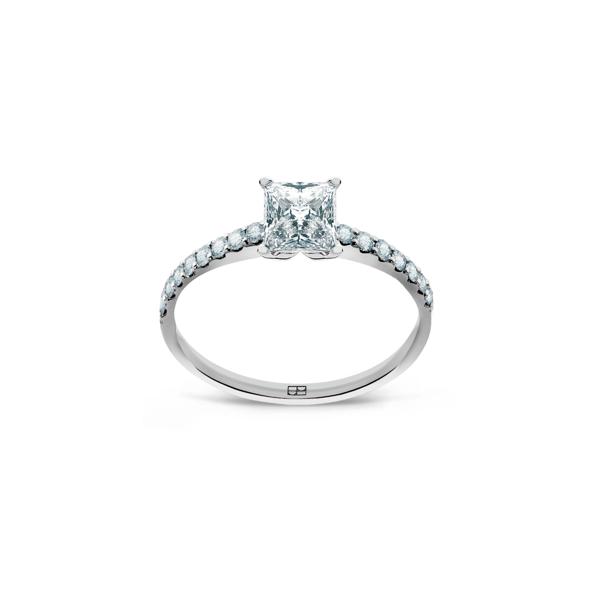 Pierścionek złoty zaręczynowy z brylantem cushion 0,50 CT Promise N°14 - BELLER: Official Online Store & Luxury Jewelry Atelier