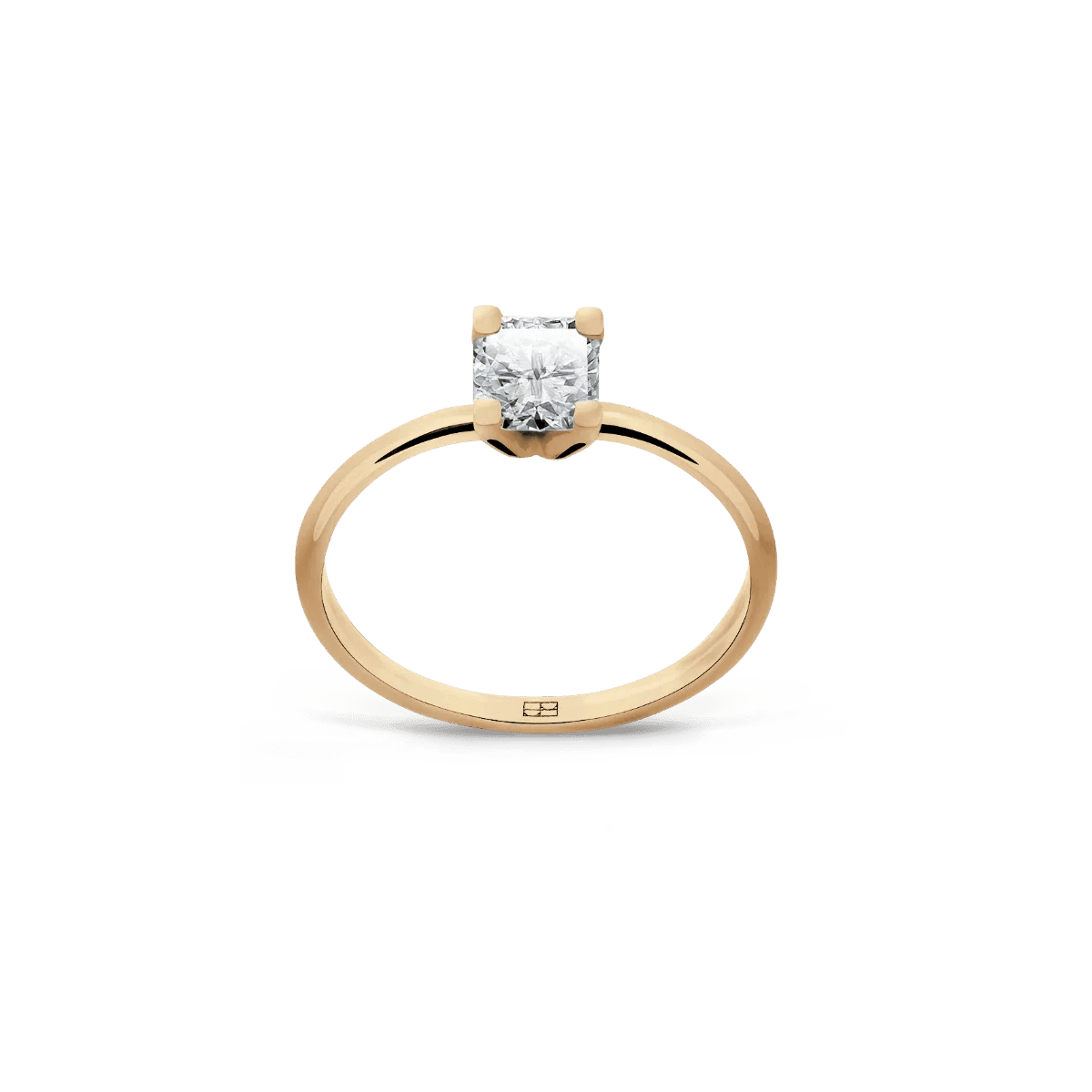Pierścionek złoty zaręczynowy z brylantem cushion 0,50 CT Promise N°24 - BELLER: Official Online Store & Luxury Jewelry Atelier
