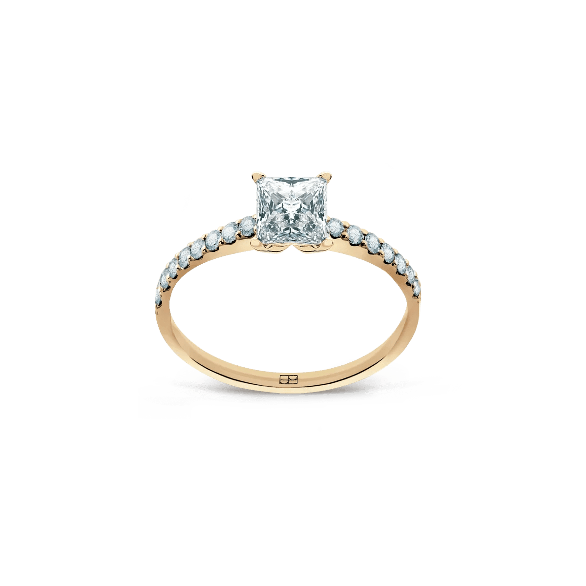 Pierścionek złoty zaręczynowy z brylantem cushion 0,50 CT Promise N°31 - BELLER: Official Online Store & Luxury Jewelry Atelier