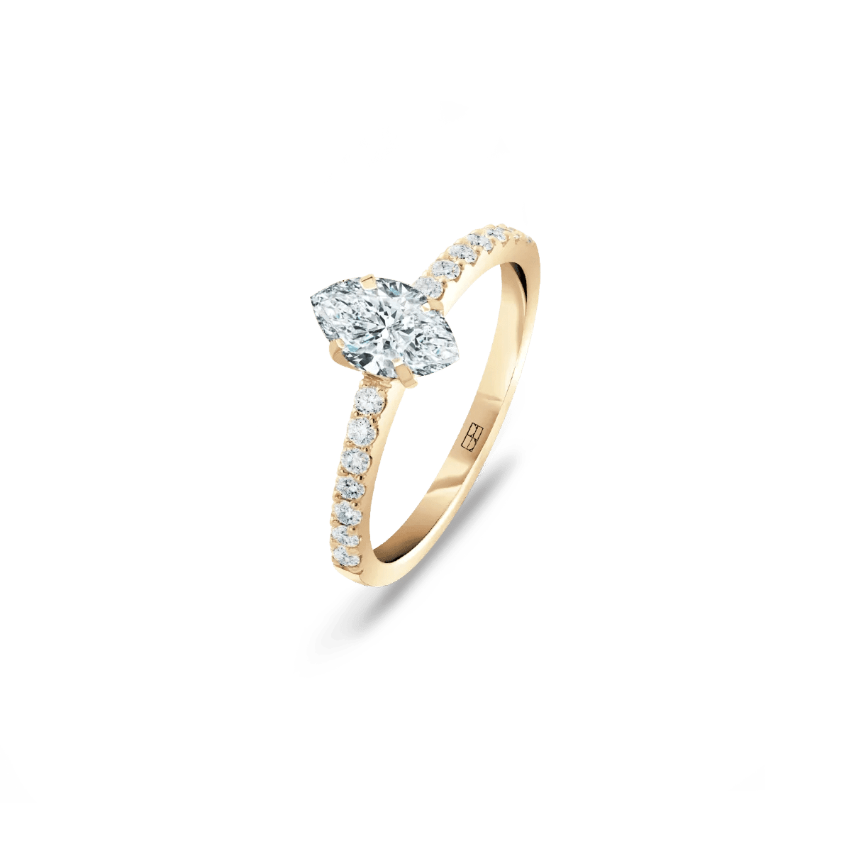 Pierścionek złoty zaręczynowy z brylantem markizą 0,50 CT Promise N°33 - BELLER: Official Online Store & Luxury Jewelry Atelier