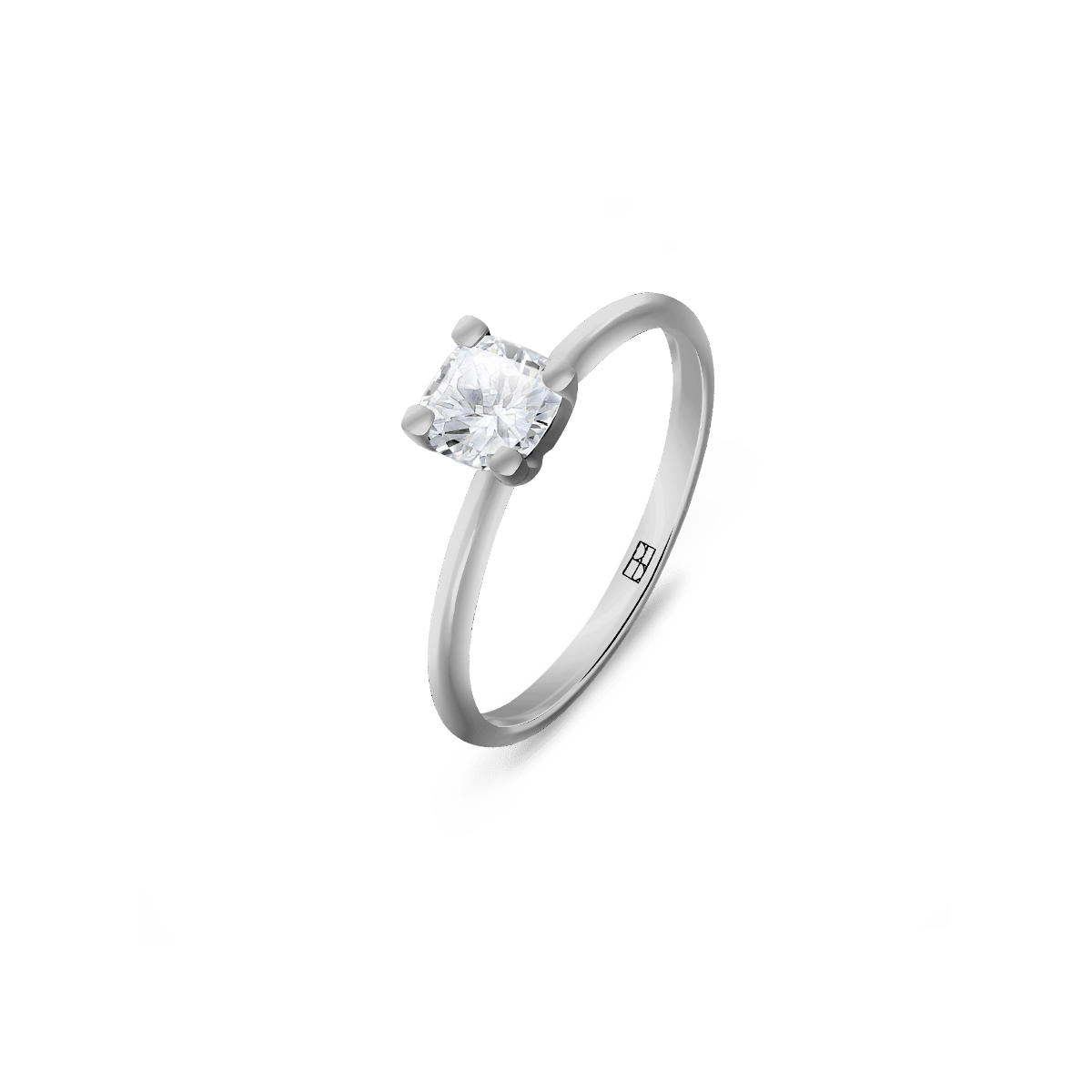 Pierścionek złoty zaręczynowy z brylantem cushion 0,50 CT Promise N°7 - BELLER: Official Online Store & Luxury Jewelry Atelier