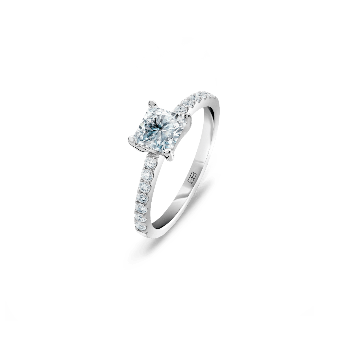 Pierścionek złoty zaręczynowy z brylantem cushion 0,70 CT Promise N°15 - BELLER: Official Online Store & Luxury Jewelry Atelier
