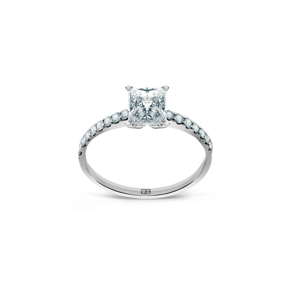 Pierścionek złoty zaręczynowy z brylantem cushion 0,70 CT Promise N°15 - BELLER: Official Online Store & Luxury Jewelry Atelier