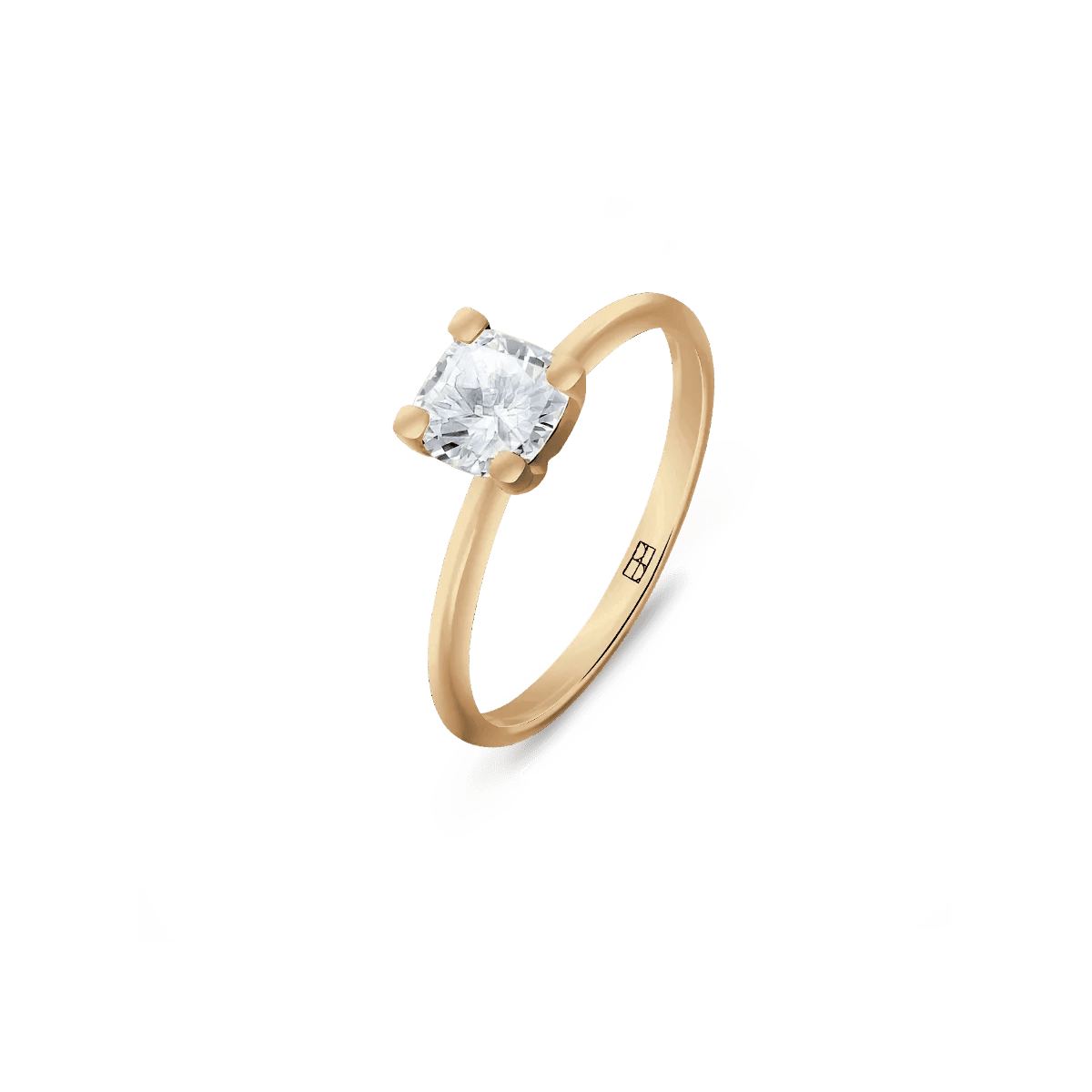 Pierścionek złoty zaręczynowy z brylantem cushion 0,70 CT Promise N°25 - BELLER: Official Online Store & Luxury Jewelry Atelier