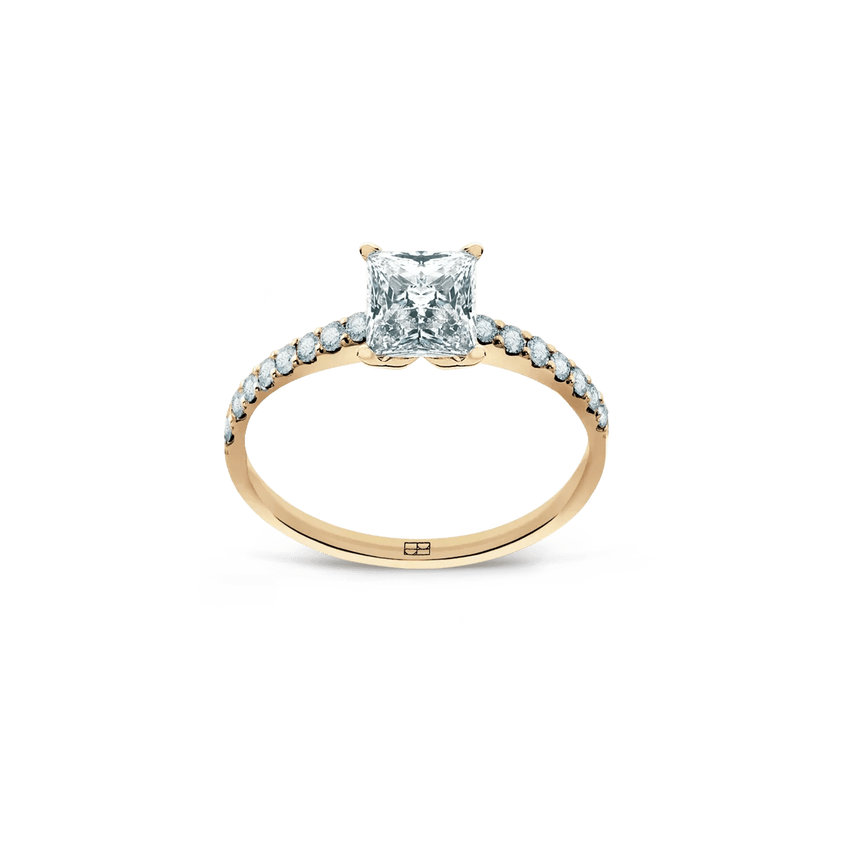 Pierścionek złoty zaręczynowy z brylantem cushion 0,70 CT Promise N°32 - BELLER: Official Online Store & Luxury Jewelry Atelier