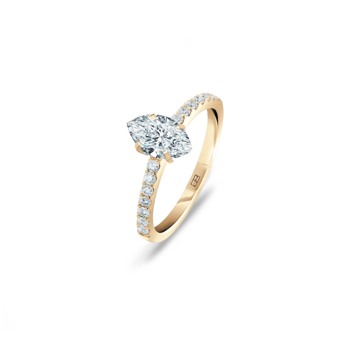 Pierścionek złoty zaręczynowy z brylantem markizą 0,70 CT Promise N°34 - BELLER: Official Online Store & Luxury Jewelry Atelier