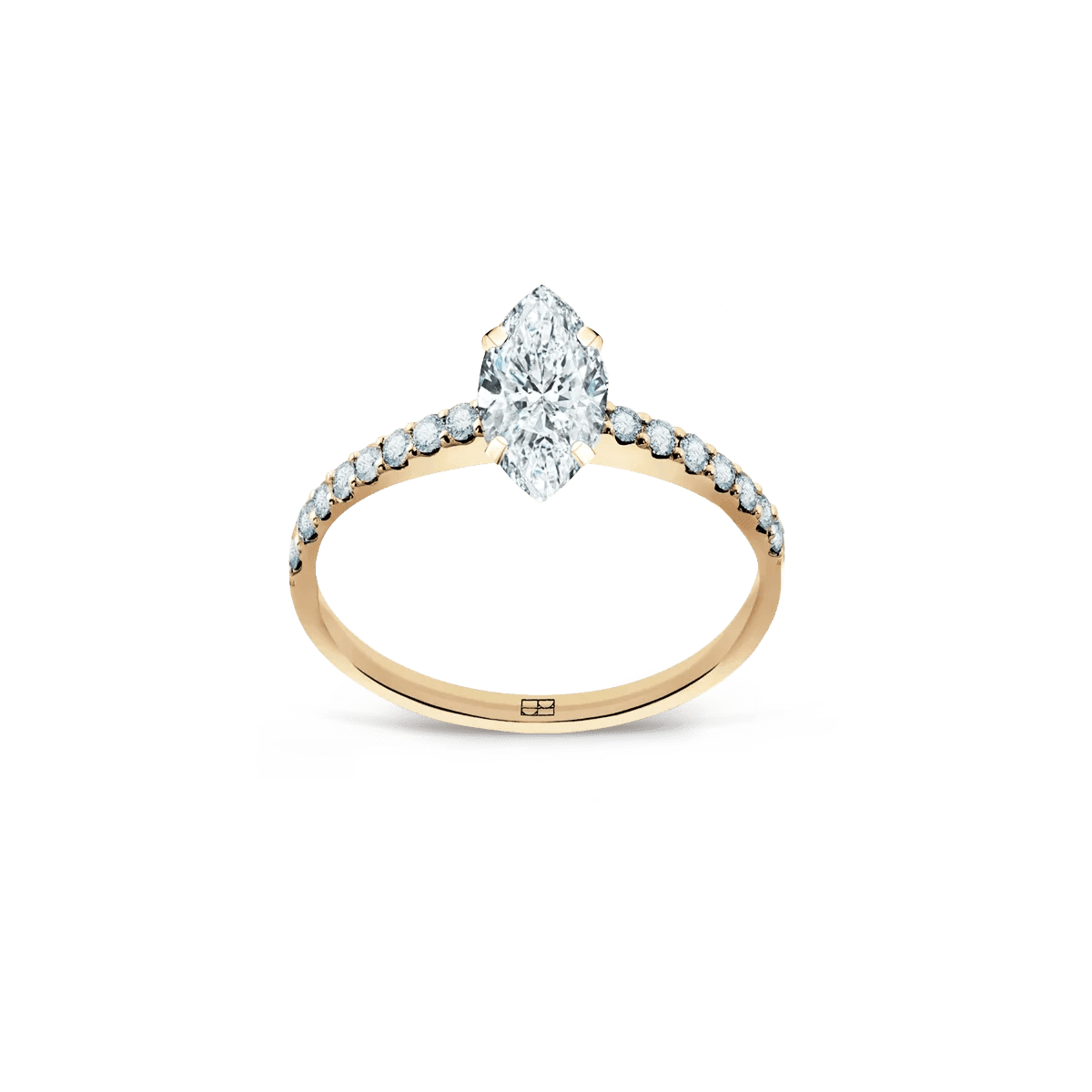 Pierścionek złoty zaręczynowy z brylantem markizą 0,70 CT Promise N°34 - BELLER: Official Online Store & Luxury Jewelry Atelier