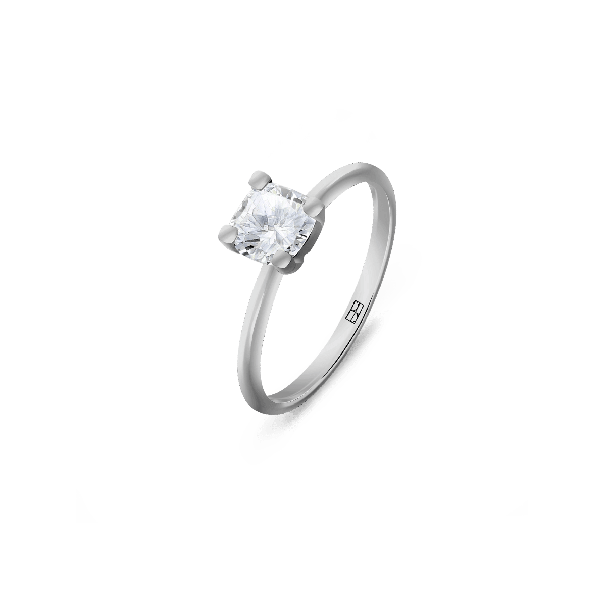 Pierścionek złoty zaręczynowy z brylantem cushion 0,70 CT Promise N°8 - BELLER: Official Online Store & Luxury Jewelry Atelier