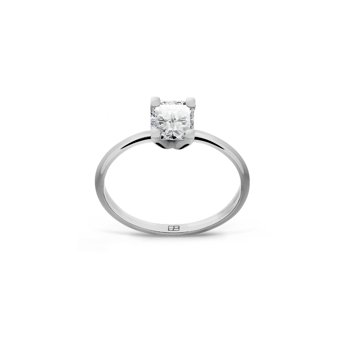 Pierścionek złoty zaręczynowy z brylantem cushion 0,70 CT Promise N°8 - BELLER: Official Online Store & Luxury Jewelry Atelier