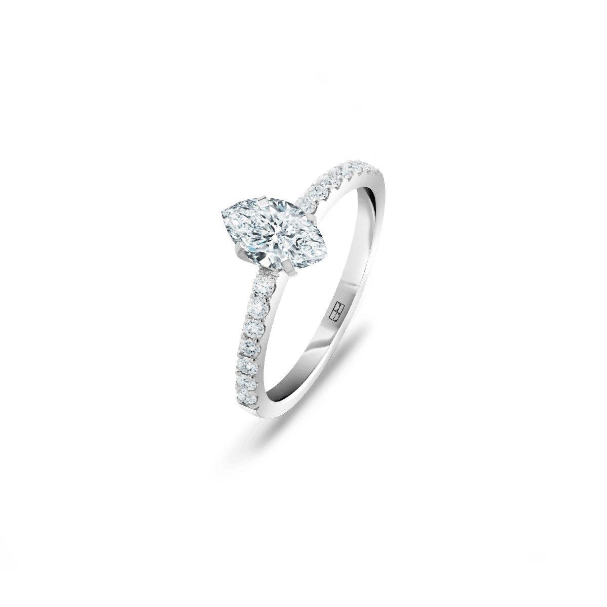 Pierścionek złoty zaręczynowy z brylantem markizą 0,50 CT Promise N°16 - BELLER: Official Online Store & Luxury Jewelry Atelier
