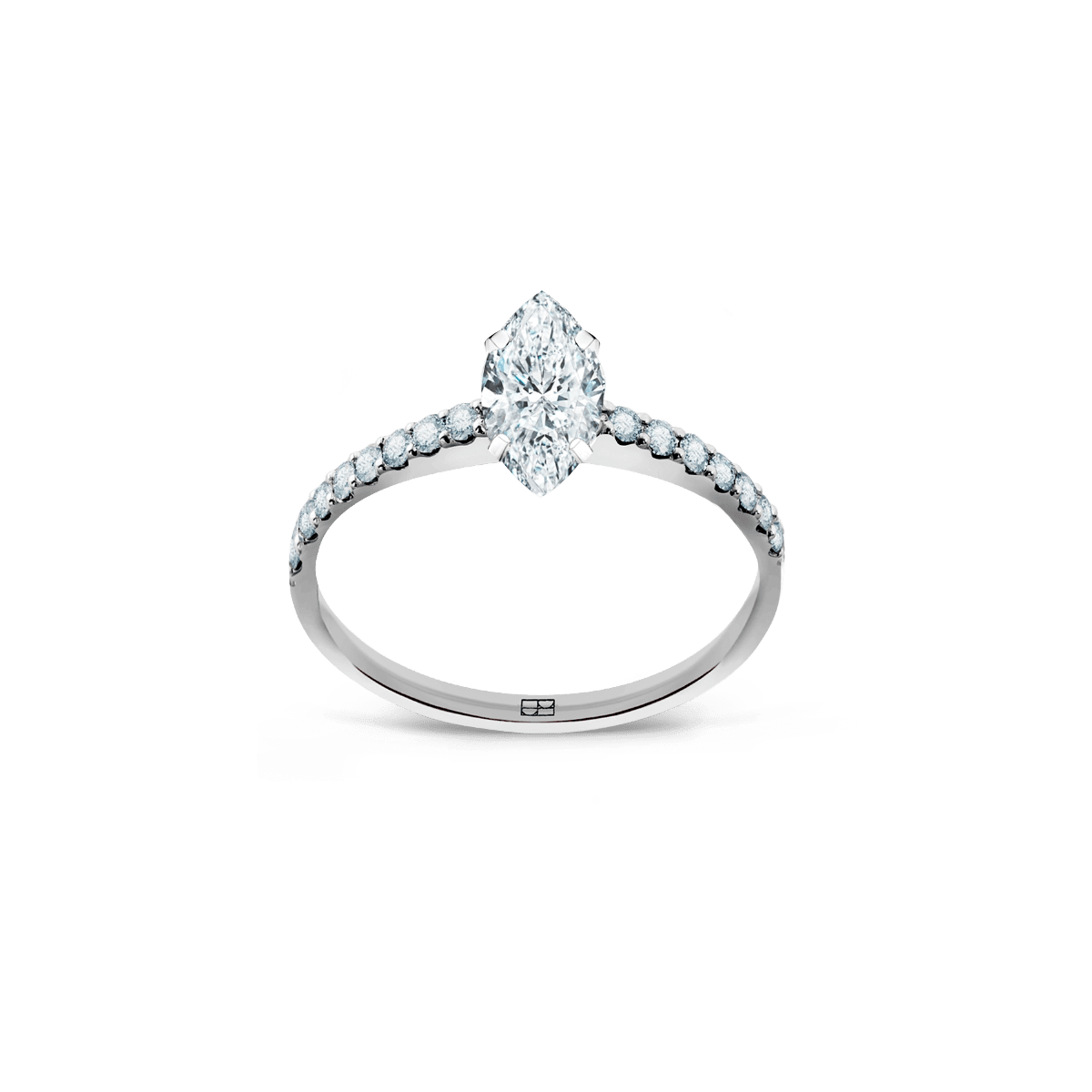 Pierścionek złoty zaręczynowy z brylantem markizą 0,50 CT Promise N°16 - BELLER: Official Online Store & Luxury Jewelry Atelier