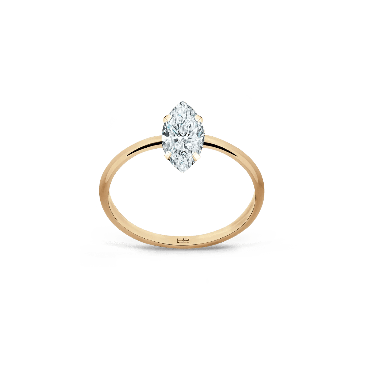 Pierścionek złoty zaręczynowy z brylantem markizą 0,50 CT Promise N°26 - BELLER: Official Online Store & Luxury Jewelry Atelier