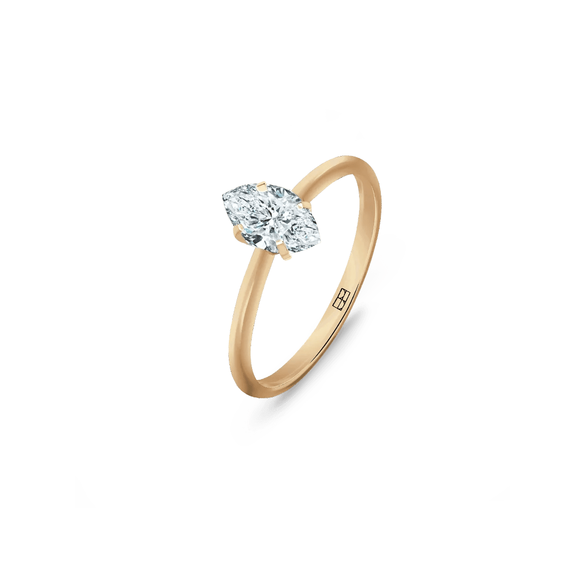 Pierścionek złoty zaręczynowy z brylantem markizą 0,50 CT Promise N°26 - BELLER: Official Online Store & Luxury Jewelry Atelier