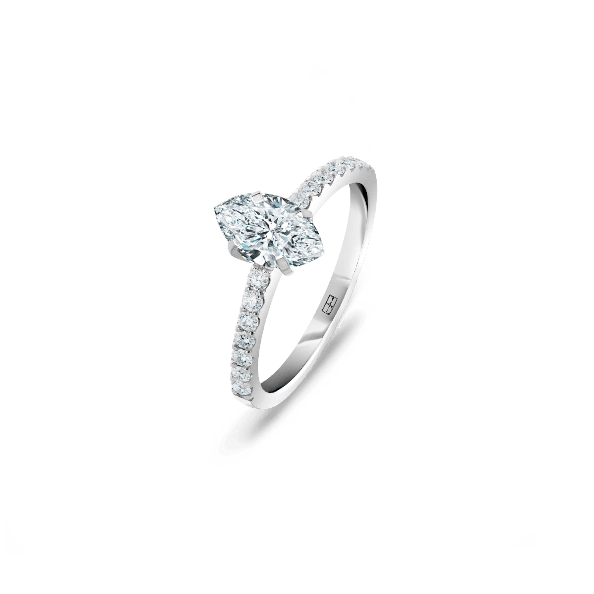 Pierścionek złoty zaręczynowy z brylantem markizą 0,70 CT Promise N°17 - BELLER: Official Online Store & Luxury Jewelry Atelier