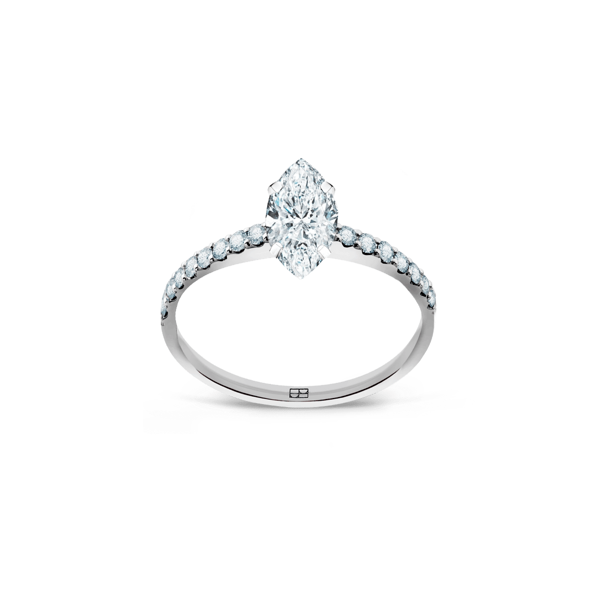 Pierścionek złoty zaręczynowy z brylantem markizą 0,70 CT Promise N°17 - BELLER: Official Online Store & Luxury Jewelry Atelier