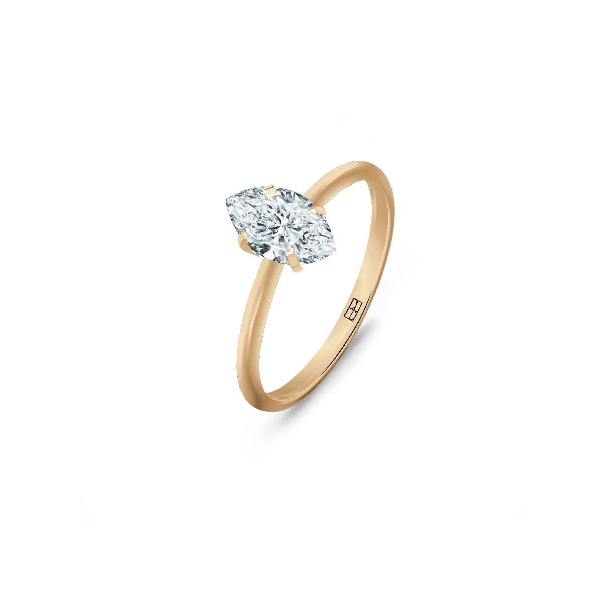 Pierścionek złoty zaręczynowy z brylantem markizą 0,70 CT Promise N°27 BELLER Official Online Store & Luxury Jewelry Atelier