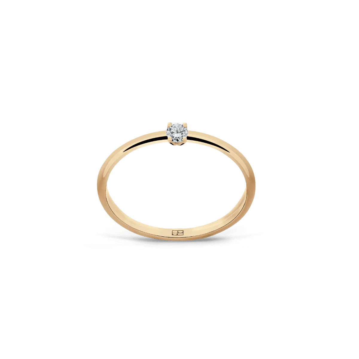 Pierścionek złoty zaręczynowy z okrągłym brylantem 0,10 CT Promise N°36 - BELLER: Official Online Store & Luxury Jewelry Atelier