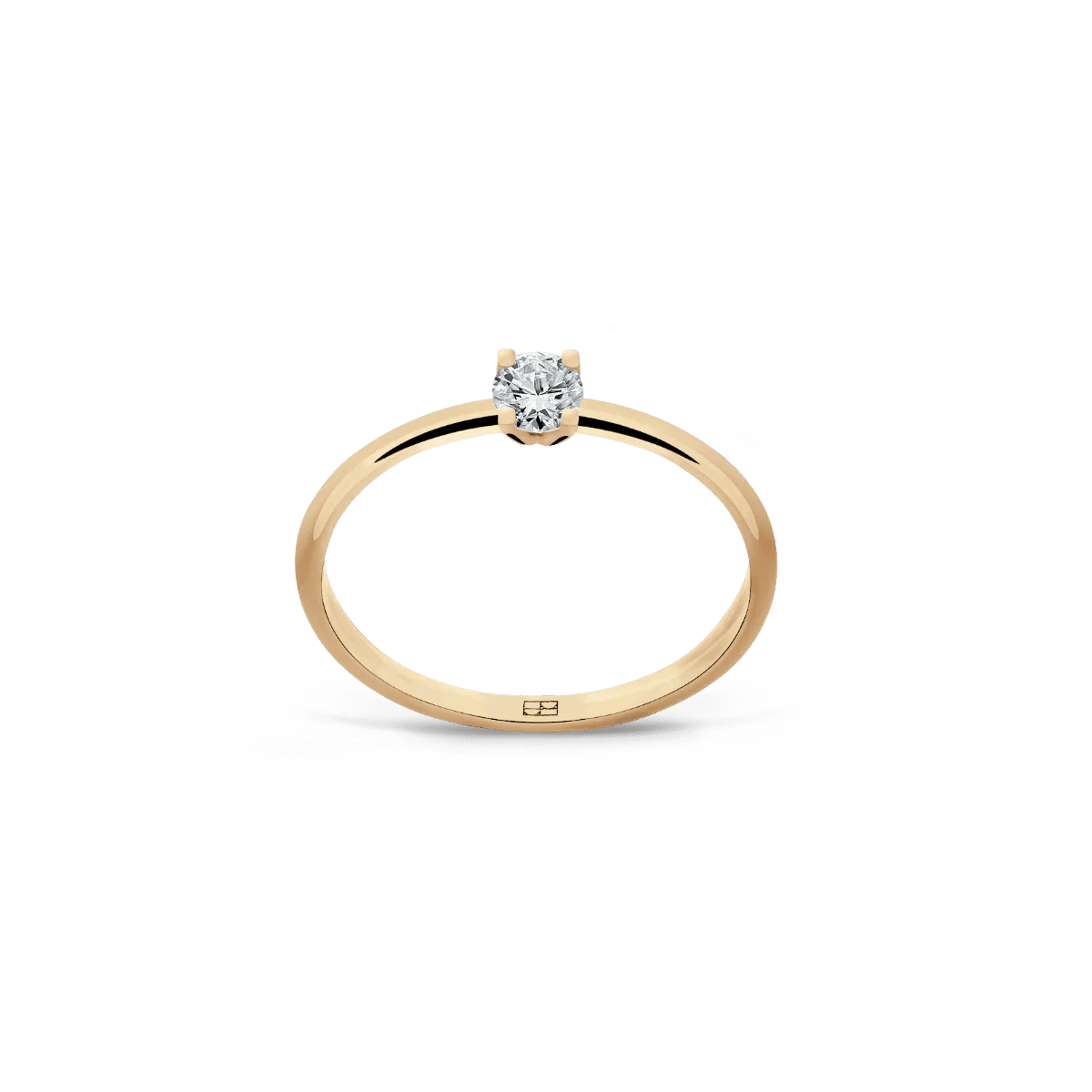 Pierścionek złoty zaręczynowy z okrągłym brylantem 0,20 CT Promise N°38 - BELLER: Official Online Store & Luxury Jewelry Atelier