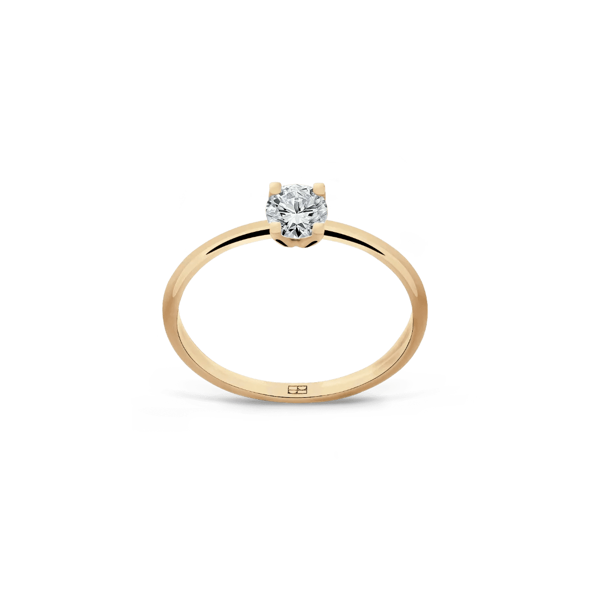 Pierścionek złoty zaręczynowy z okrągłym brylantem 0,25 CT Promise N°39 - BELLER: Official Online Store & Luxury Jewelry Atelier