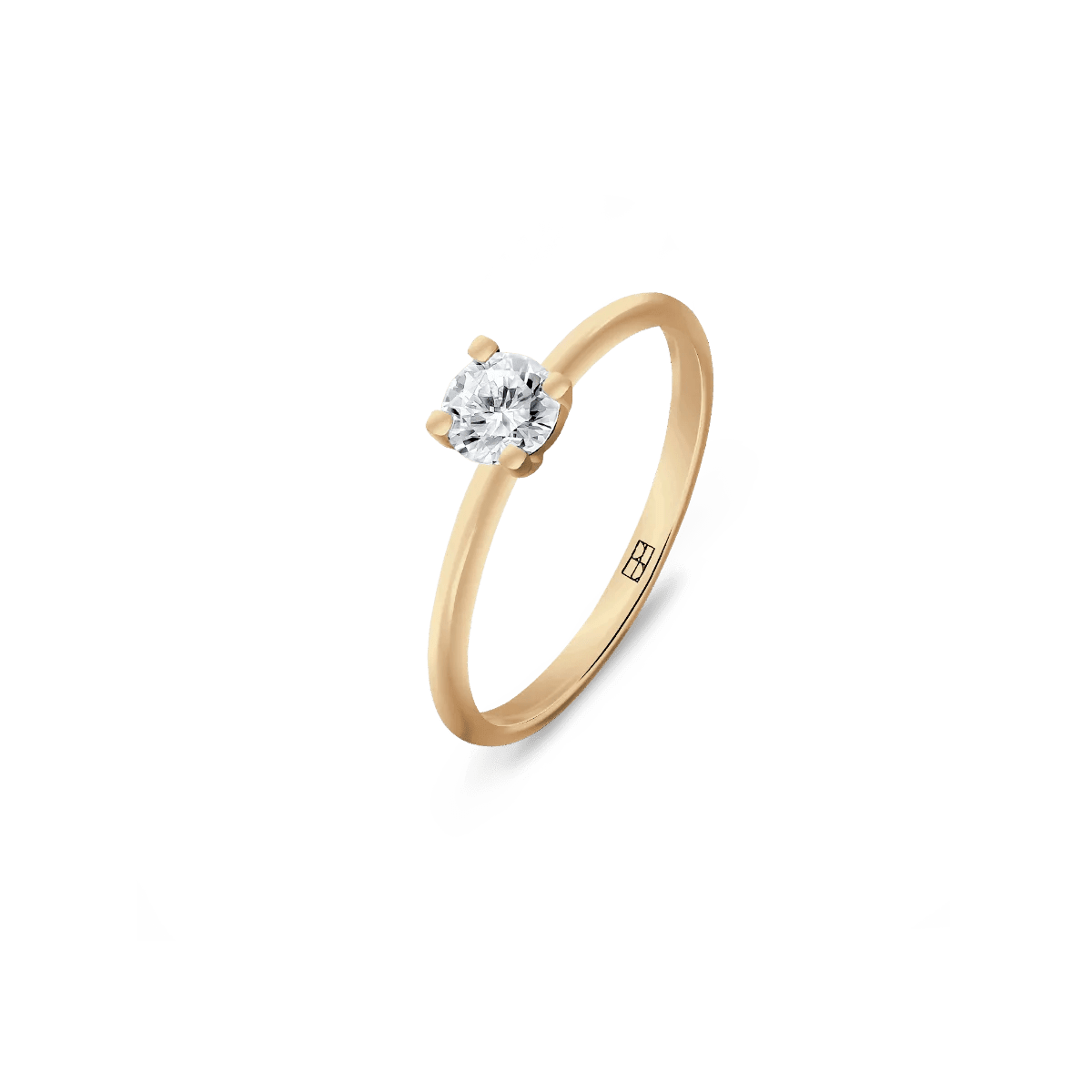 Pierścionek złoty zaręczynowy z okrągłym brylantem 0,25 CT Promise N°39 - BELLER: Official Online Store & Luxury Jewelry Atelier