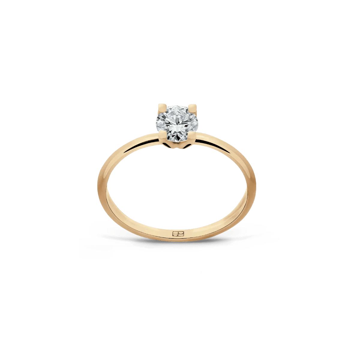 Pierścionek złoty zaręczynowy z okrągłym brylantem 0,30 CT Promise N°18 - BELLER: Official Online Store & Luxury Jewelry Atelier