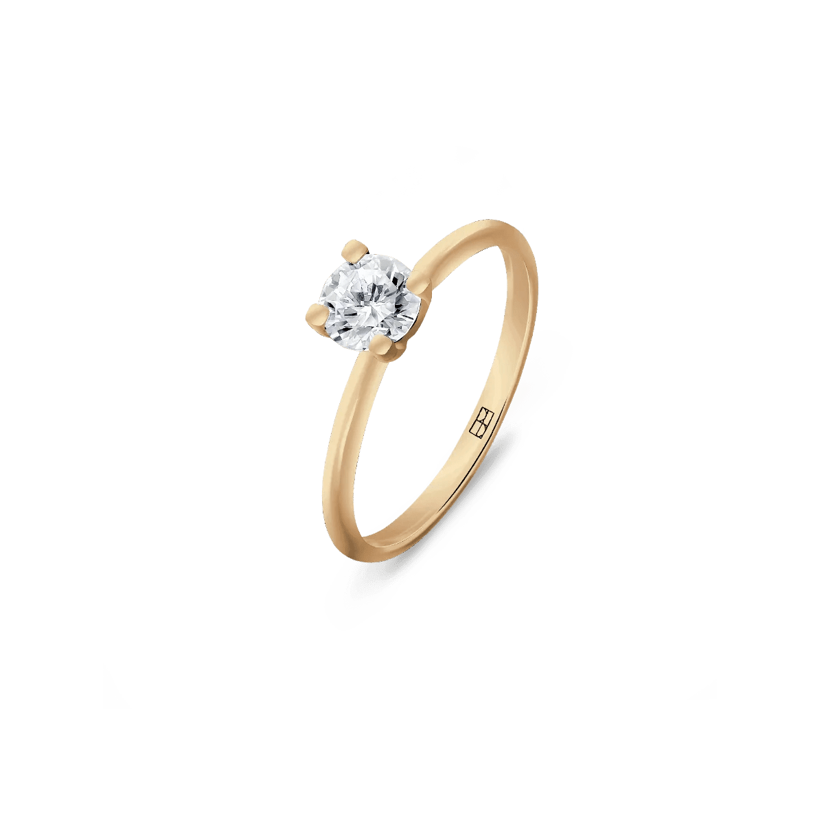 Pierścionek złoty zaręczynowy z okrągłym brylantem 0,40 CT Promise N°19 - BELLER: Official Online Store & Luxury Jewelry Atelier
