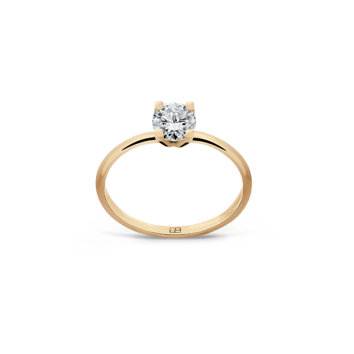 Pierścionek złoty zaręczynowy z okrągłym brylantem 0,40 CT Promise N°19 - BELLER: Official Online Store & Luxury Jewelry Atelier