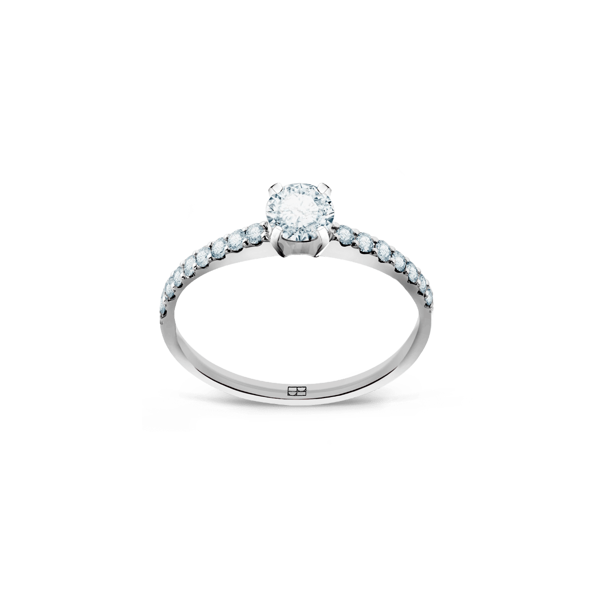 Pierścionek złoty zaręczynowy z okrągłym brylantem 0,48 CT Promise N°11 - BELLER: Official Online Store & Luxury Jewelry Atelier