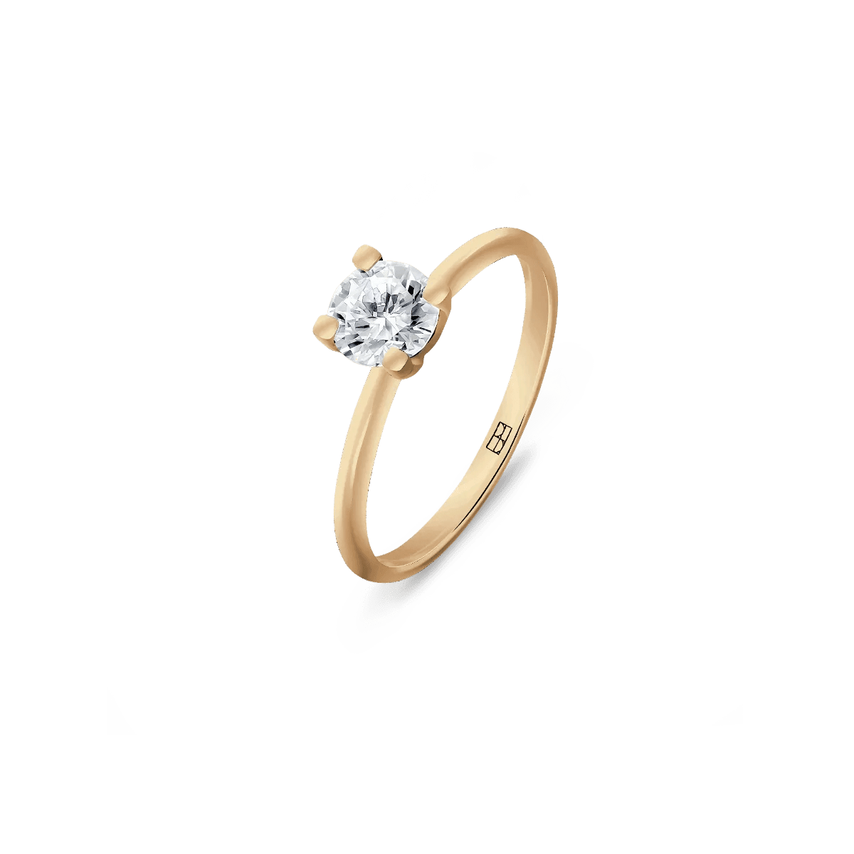 Pierścionek złoty zaręczynowy z okrągłym brylantem 0,50 CT Promise N°20 - BELLER: Official Online Store & Luxury Jewelry Atelier