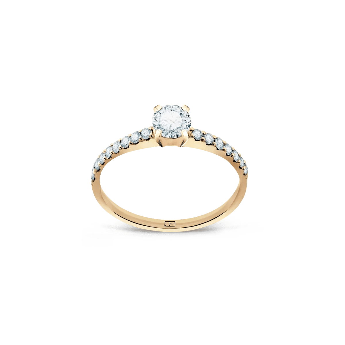 Pierścionek złoty zaręczynowy z okrągłymi brylantami 0,48 CT Promise N°28 - BELLER: Official Online Store & Luxury Jewelry Atelier