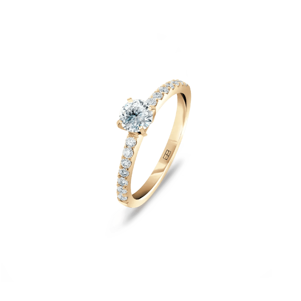Pierścionek złoty zaręczynowy z okrągłymi brylantami 0,48 CT Promise N°28 - BELLER: Official Online Store & Luxury Jewelry Atelier