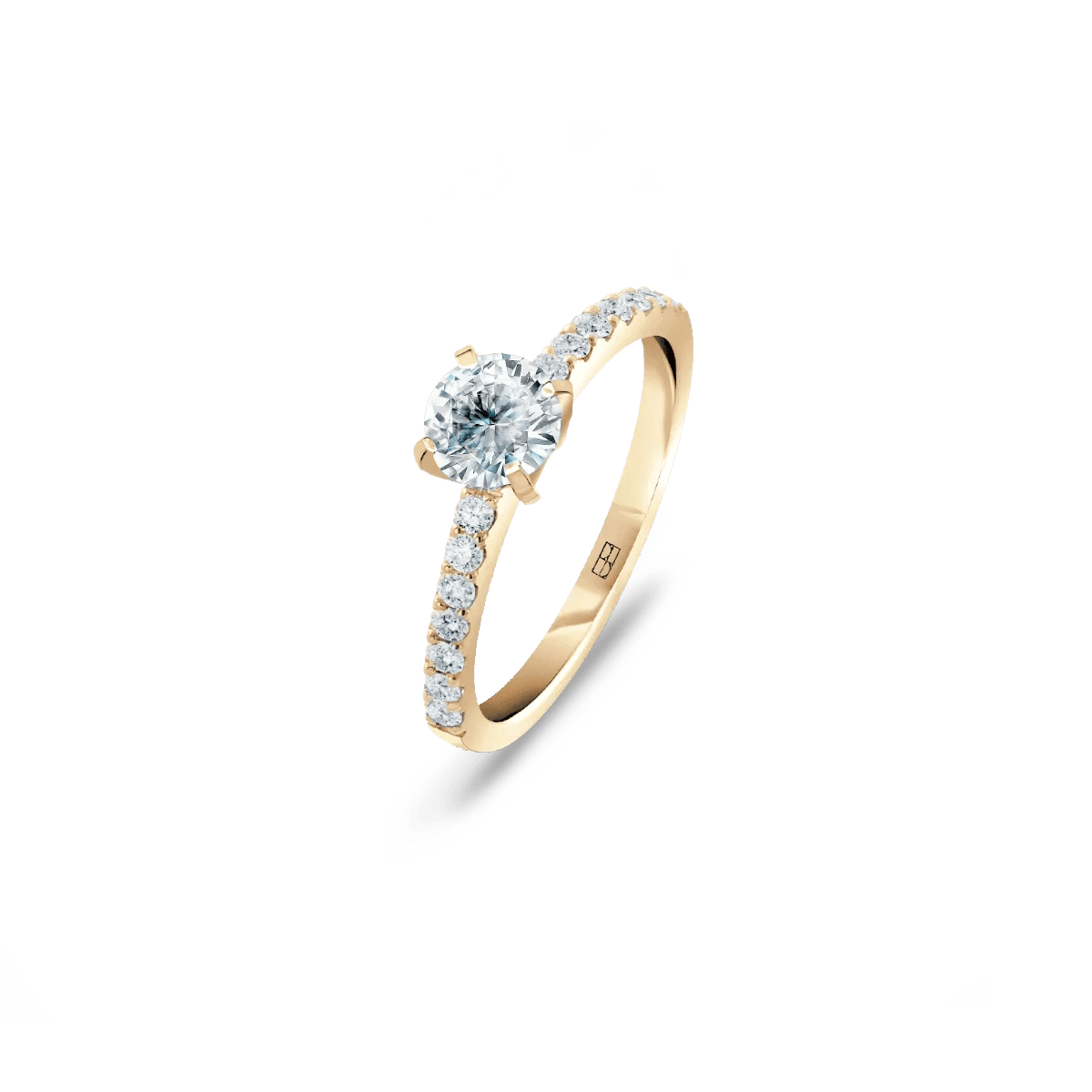 Pierścionek złoty zaręczynowy z okrągłymi brylantami 0,70 CT Promise N°29 - BELLER: Official Online Store & Luxury Jewelry Atelier