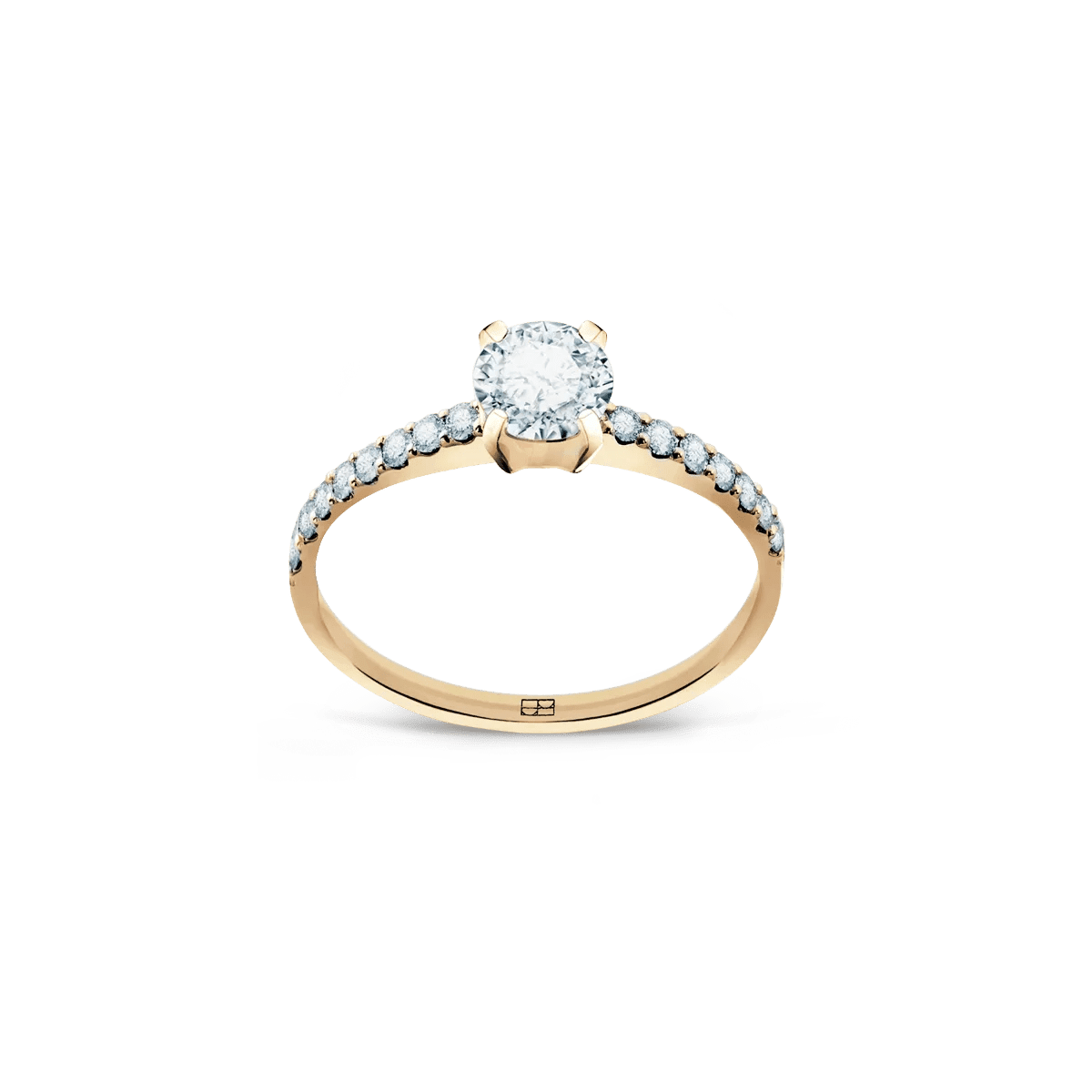 Pierścionek złoty zaręczynowy z okrągłymi brylantami 0,70 CT Promise N°29 - BELLER: Official Online Store & Luxury Jewelry Atelier