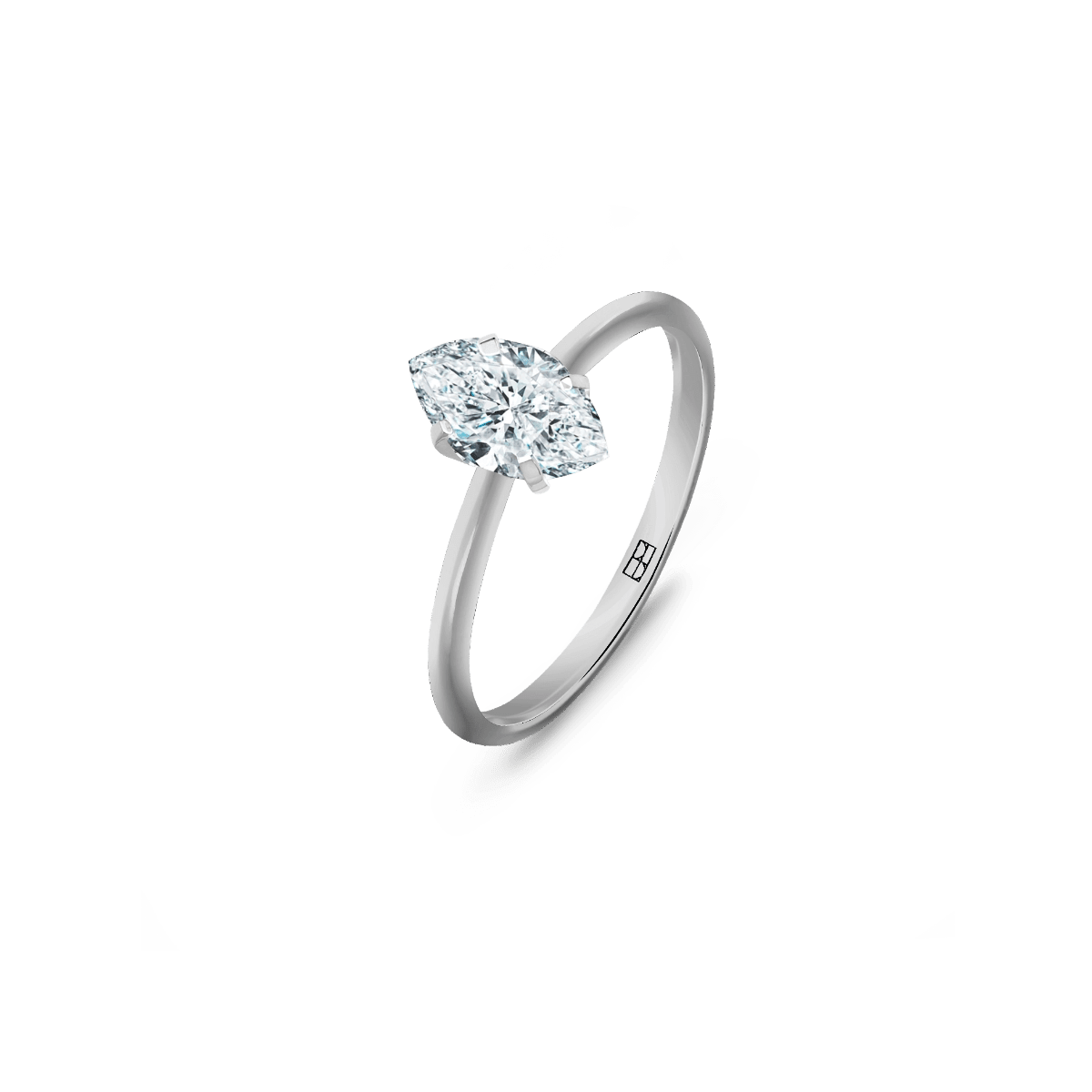 Pierścionek złoty zaręczyny z brylantem markizą 0,70 CT Promise N°10 - BELLER: Official Online Store & Luxury Jewelry Atelier