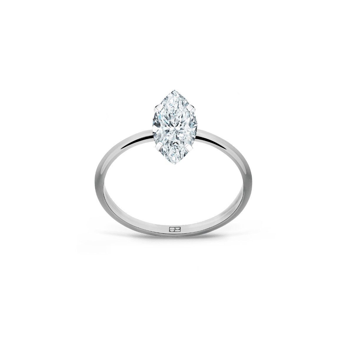 Pierścionek złoty zaręczyny z brylantem markizą 0,70 CT Promise N°10 - BELLER: Official Online Store & Luxury Jewelry Atelier