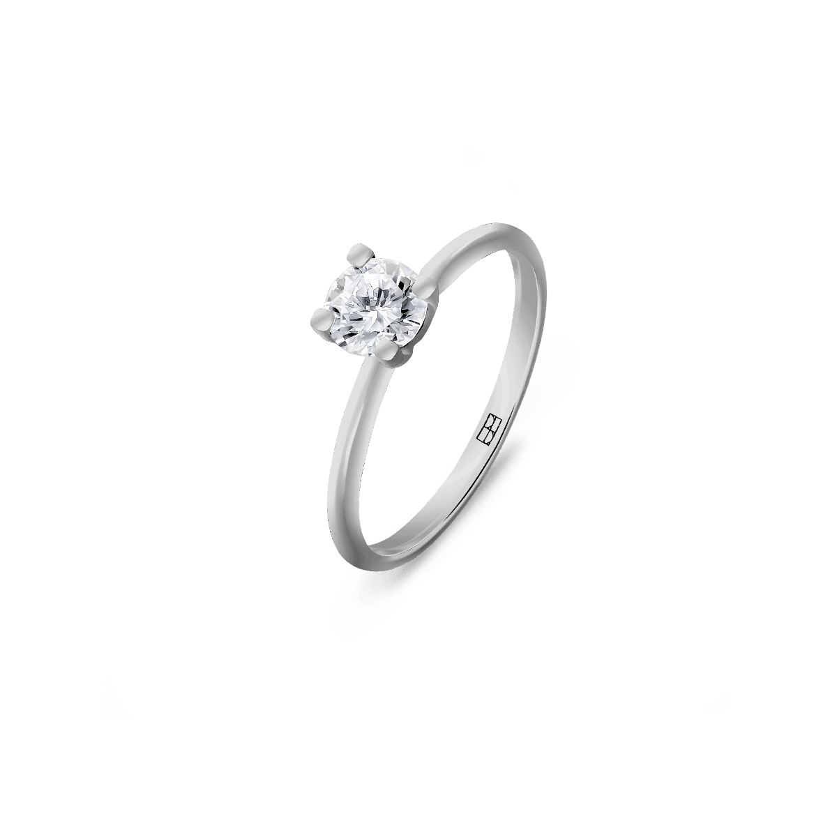 Pierścionek złoty zaręczynowy z okrągłym brylantem 0,40 CT Promise N°2 - BELLER: Official Online Store & Luxury Jewelry Atelier