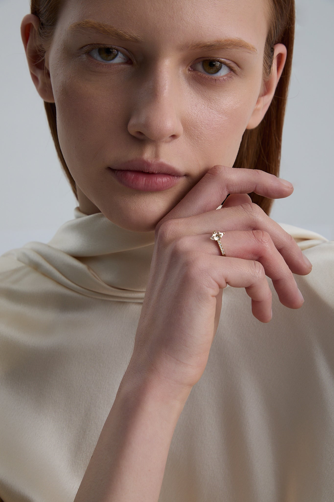 Pierścionek złoty zaręczynowy z brylantem markizą 0,50 CT Promise N°33 - BELLER: Official Online Store & Luxury Jewelry Atelier