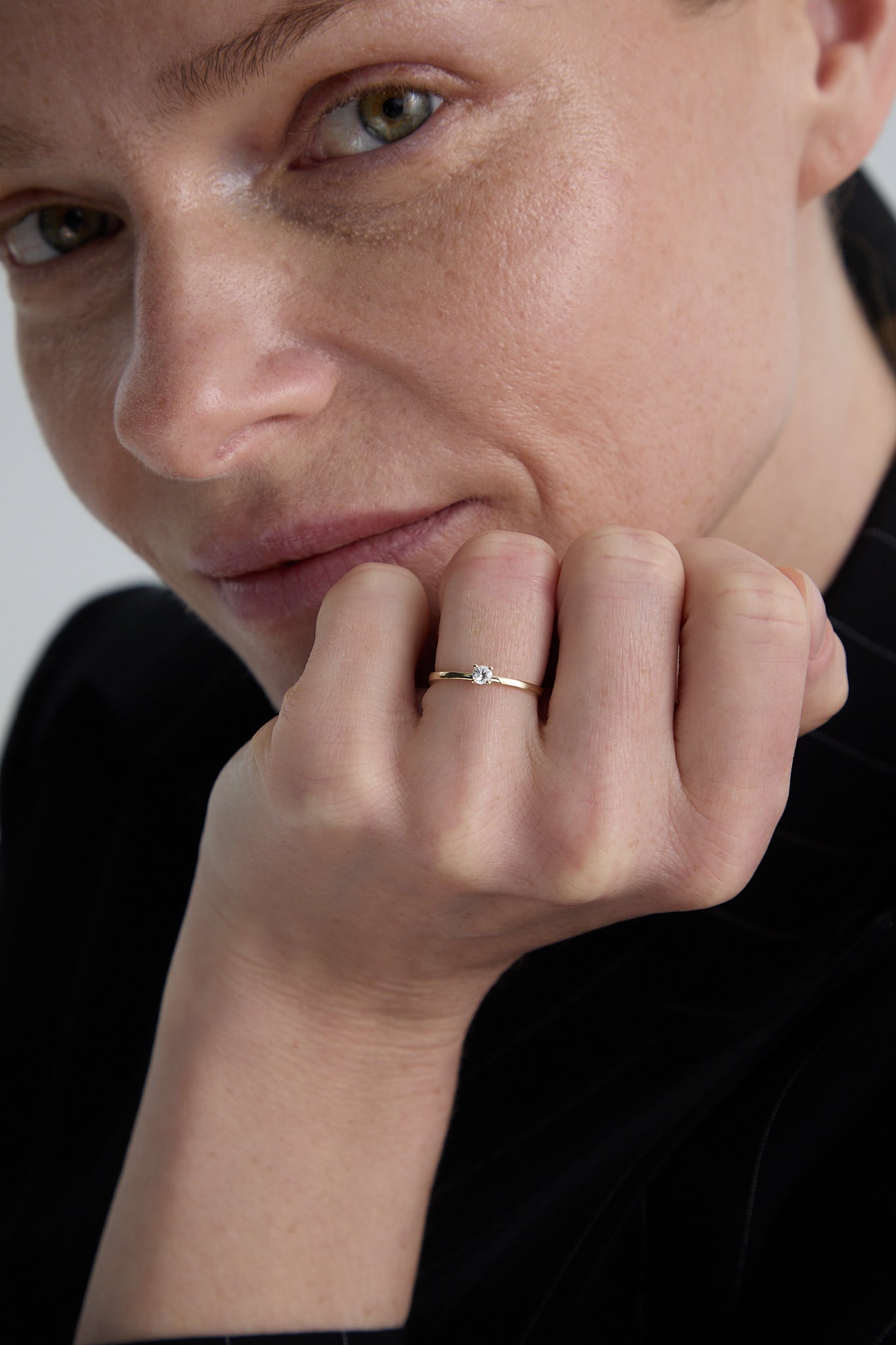 Pierścionek złoty zaręczynowy z okrągłym brylantem 0,20 CT Promise N°38 - BELLER: Official Online Store & Luxury Jewelry Atelier