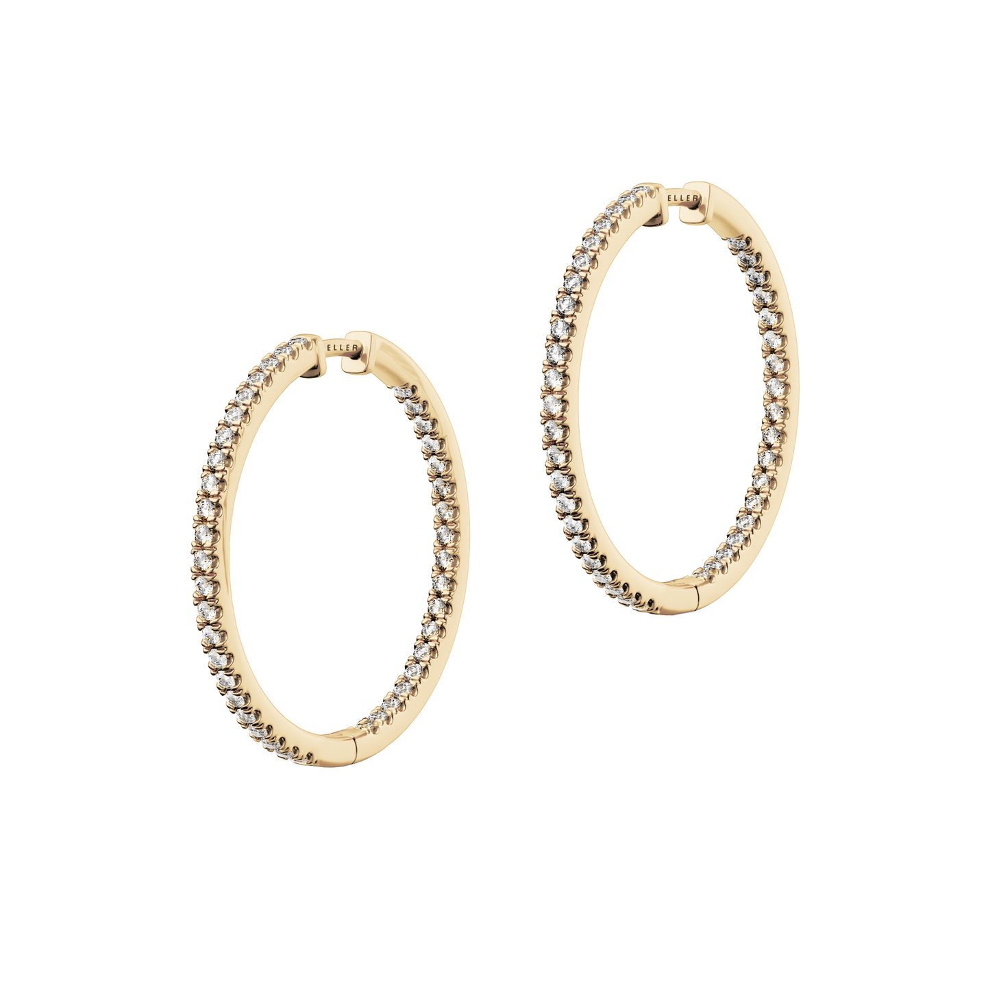 Złote kolczyki BELLER Bridal N°7, złoto 585/750, ręcznie robiona biżuteria z naturalnymi brylantami, ujęcie 2